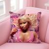 Bold Cool Rap Singer N-Nicki Minaj Cushion Cover Pillowcase Short Plush Invisible Zipper Room Sofa Cushion Cover