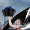 Extra Large 12-Rib Black Folding Umbrella - Heavy-Duty Three-Person Sun and Rain Protection with Custom Logo