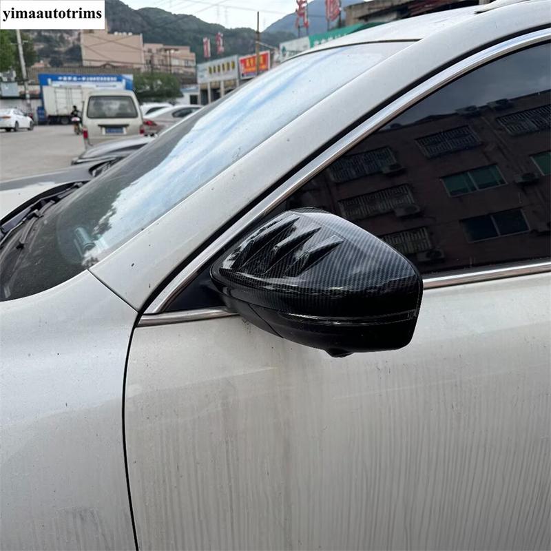 ABS Rearview Mirror / Door Handle Bowl / Fuel Tank Cap Cover Trim Carbon Fiber Accessories For MG HS / HS Plug-in - 2024