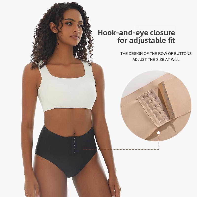 Female Spring and Summer Thin Model Without Trace Ice Silk To Lift Buttock Abdominal Belt Breasted Waist Shaping Briefs