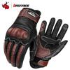 Retro Motorcycle Gloves Unisex Soft Leather With Airflow Perforated Knuckles Touchscreen Fingers for Vintage Riding Style Gloves