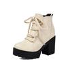 Kurze Stiefel und Stiefeletten Retro Dicke Seile Römische Stiefel Hoher Absatz Professionelle Stiefel 40-46 Große Größen Stiefel