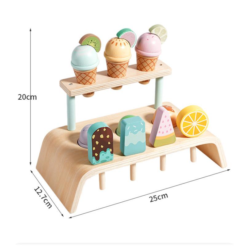 

Ice Simulation Wooden Cream Shelf Children Puzzle Interactive Toy Gift For
