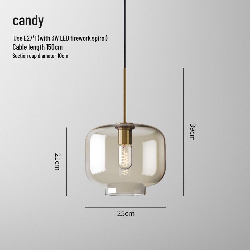 Nordic Industrial Glass Pendant Light for Cafe/Bar