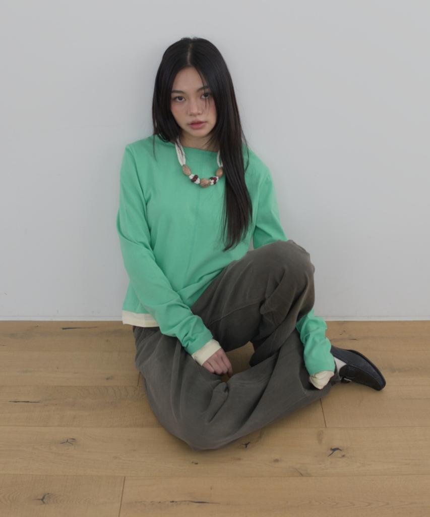SEASEE Layered Long Sleeve T-Shirt, Green