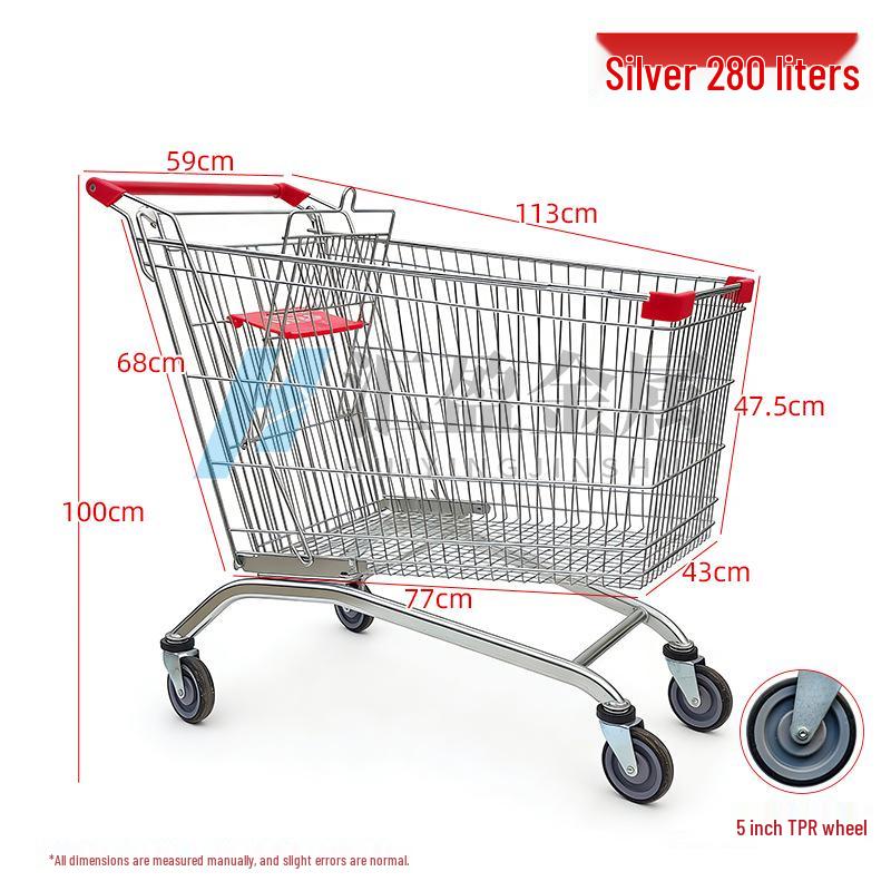 European Herringbone Shopping Cart for Supermarkets and Warehouses