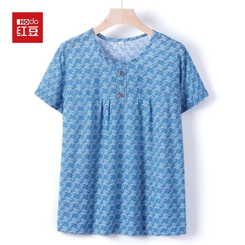 Hodo Women s Loose Fit Floral Rayon T-Shirt 2XL синий