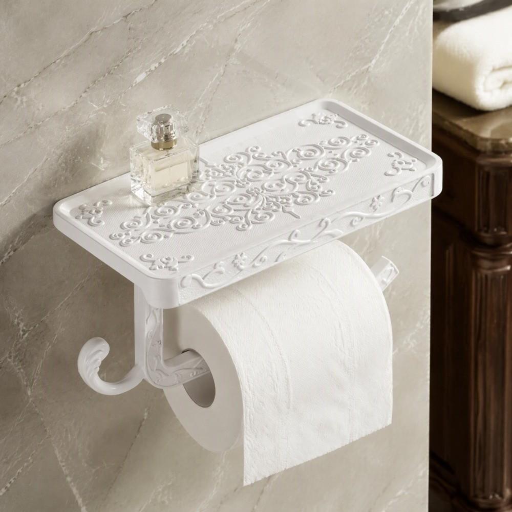 Antique Carved Tissue Roll Rack Vintage Paper Dispenser Bathroom Accessory Storage Rack  Toilet