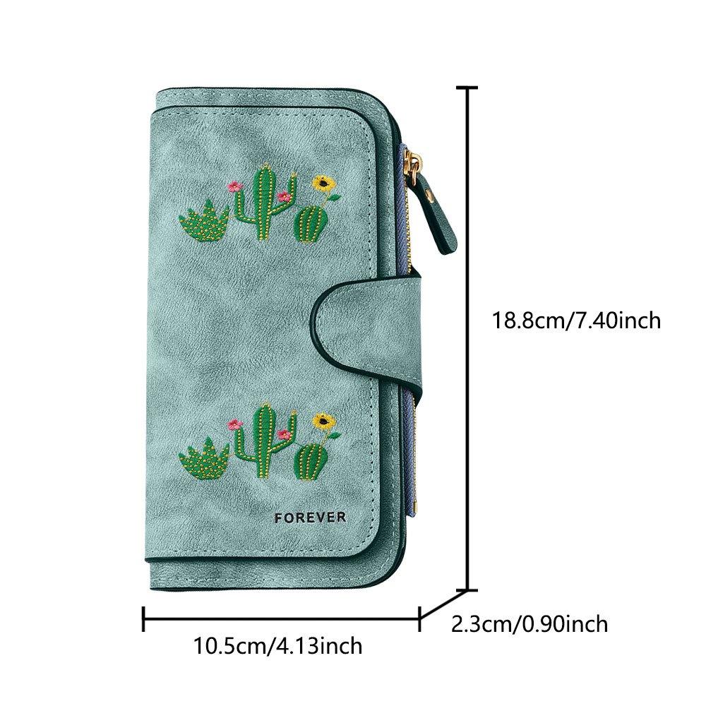 Cactus Long Zipper Wallet, Large-capacity Card Holder, Unisex Clutch Bag, Stylish Zippered Coin Purse, Suitable for Daily Use, a Great Gift for