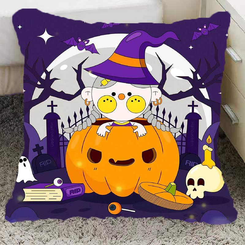 Halloween Pillow Pumpkin Funny Two-Dimensional Animation Pillow Emoticon Pack Party Party Boy and Girl School Day Gift