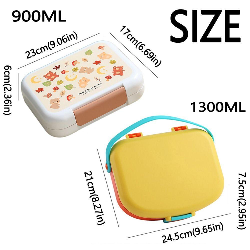 900/1300ML Divides Lunch Box Reusable Lunch Container Portable Outdoor Picnic Box Tableware