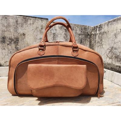 Men's Perfectly Crafted Goat Leather Tote Luggage Travel Vintage Duffel Gym Bag