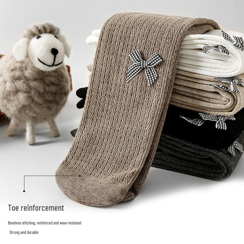 

Girls Fall/Winter Thin Fleece-Lined Tights with Brushed Bow – Fashionable Baby & Kids Socks XL 80cm