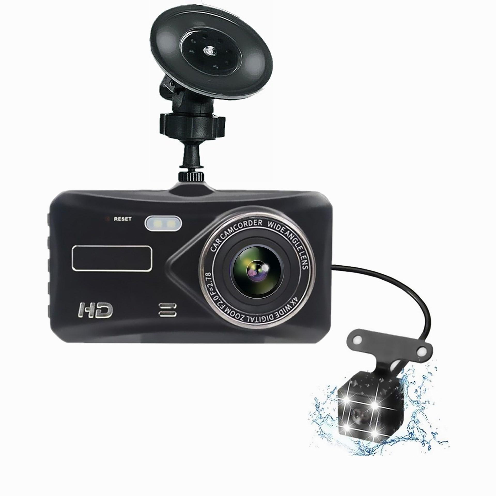 

A6T 4-дюймовый 170° широкоугольный Full HD 1080P автомобильный видеорегистратор с двумя объективами, видеорегистратор, камера заднего вида, видеорегистратор с сенсорным экраном чёрный