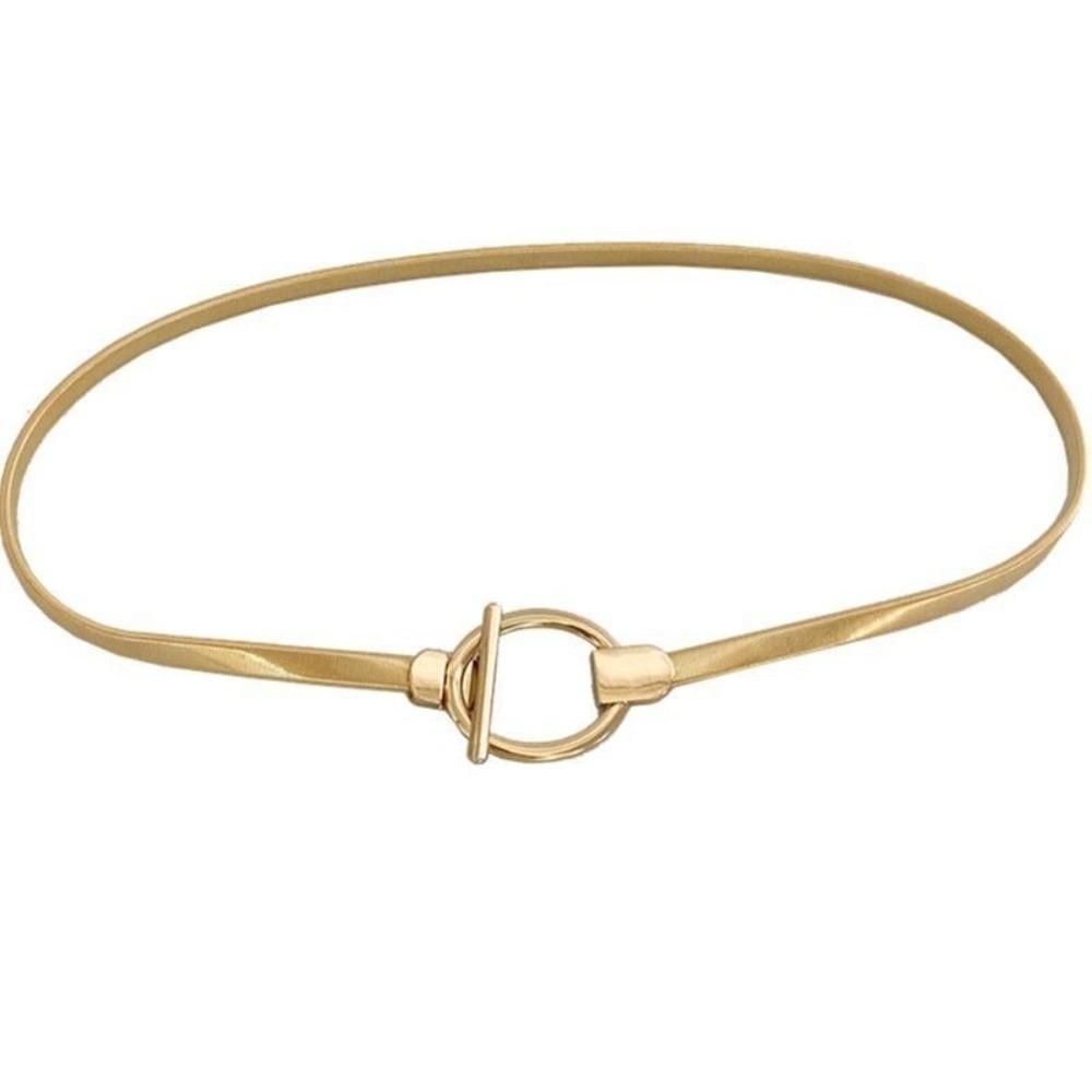 

Gold Color Elastic Waist Chain Stretch Cinch Belt Trend Waist Belt Women золотий