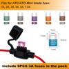 VANSIHO 18AWG Inline Fuse Holder Kits-6 Pack 18 Guage Awg With 6Pcs 3A Blade Mini Fuse/12Pcs 3:1 Heat Shrink Butt Connectors