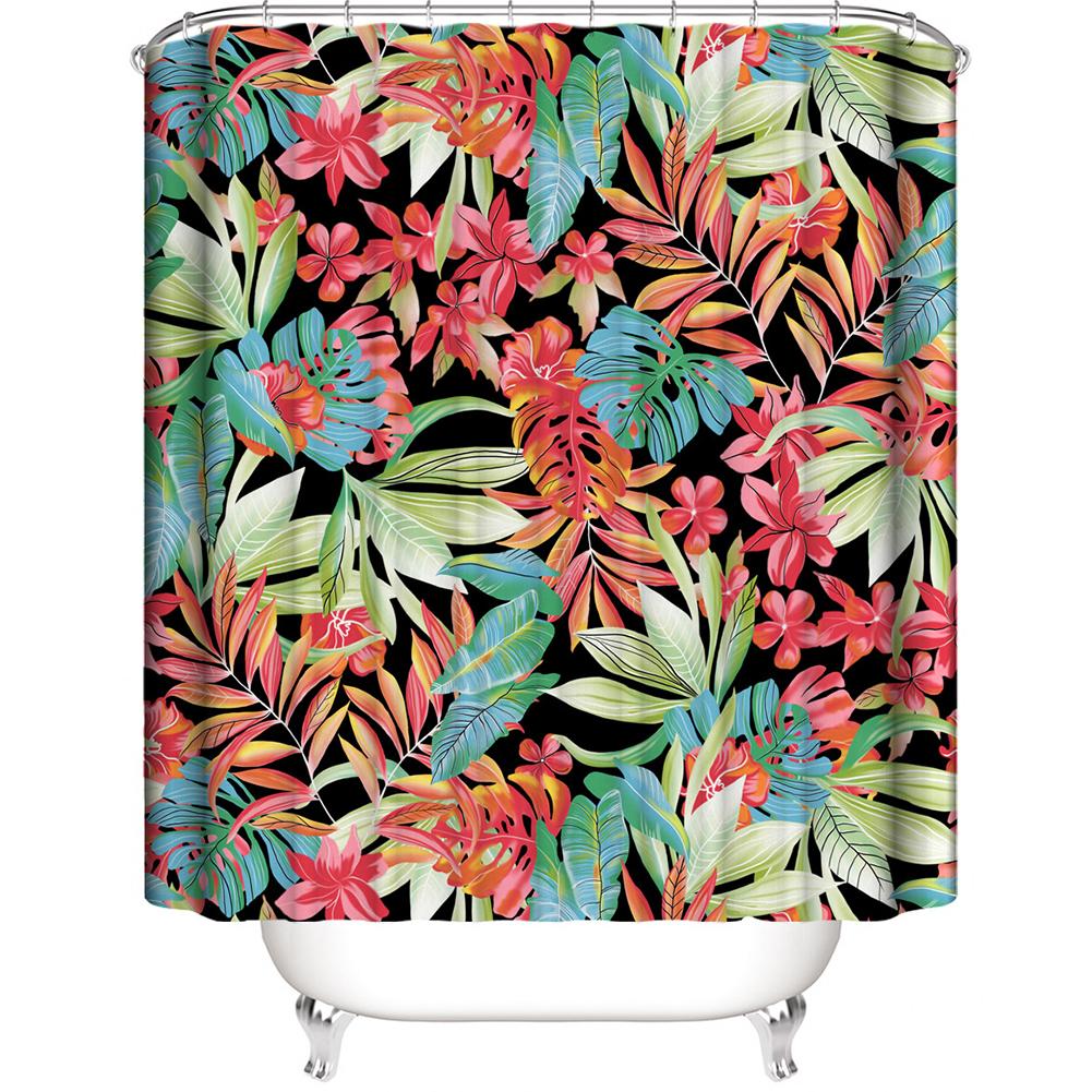 Waterproof Digital Printing Shower Curtain or Bath Mat Toilet Rug Cover Set