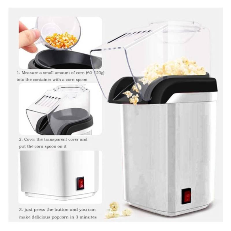 Mini Electric Popcorn Maker With Rapid Hot Air Technology For Home Use