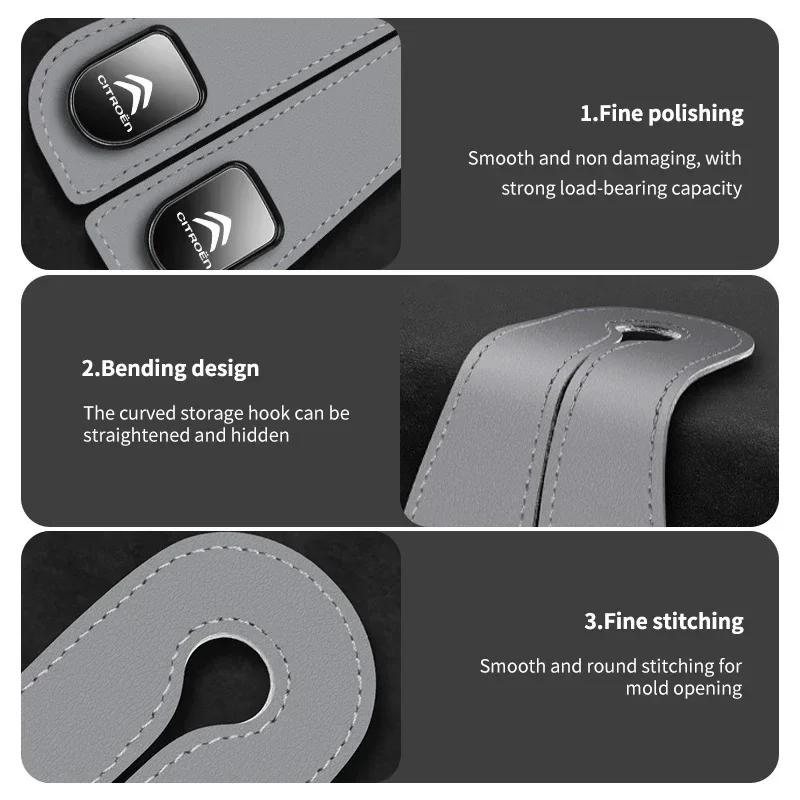 Car Seat Hook Headrest Hanger Two Head Seat Back Organizer Hook For Citroen C5 C1 C2 C6 C4L DS3 DS4 DS5 C-Elysee Grand Berlingo