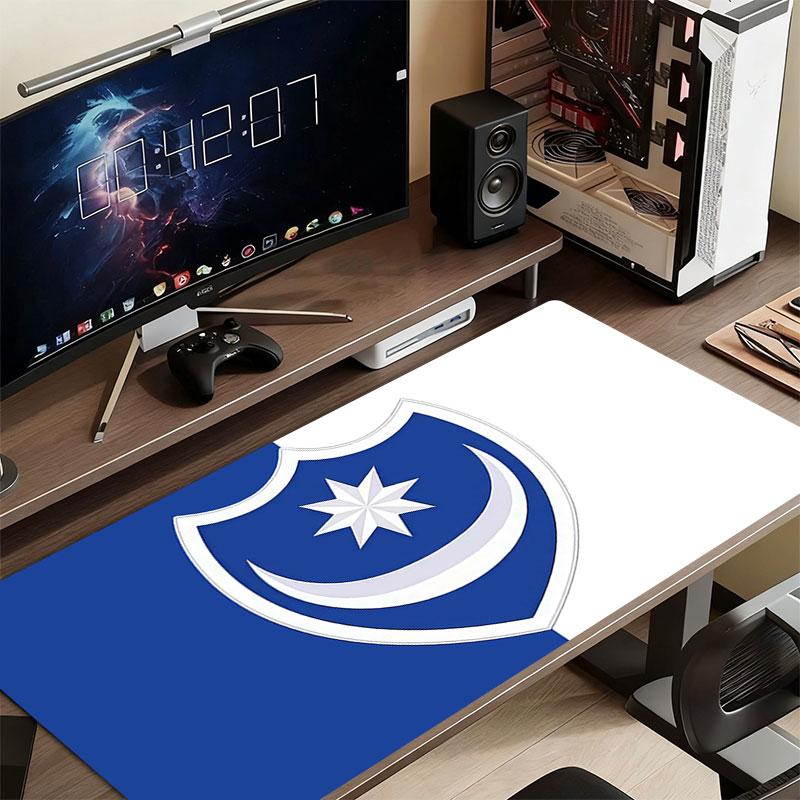 Portsmouth FC Mouse Pad, Large Gaming Desk Mat, Non-slip XXL Mousepad for Laptop & Tablet, Mini PC Playmat with Stitched Edges