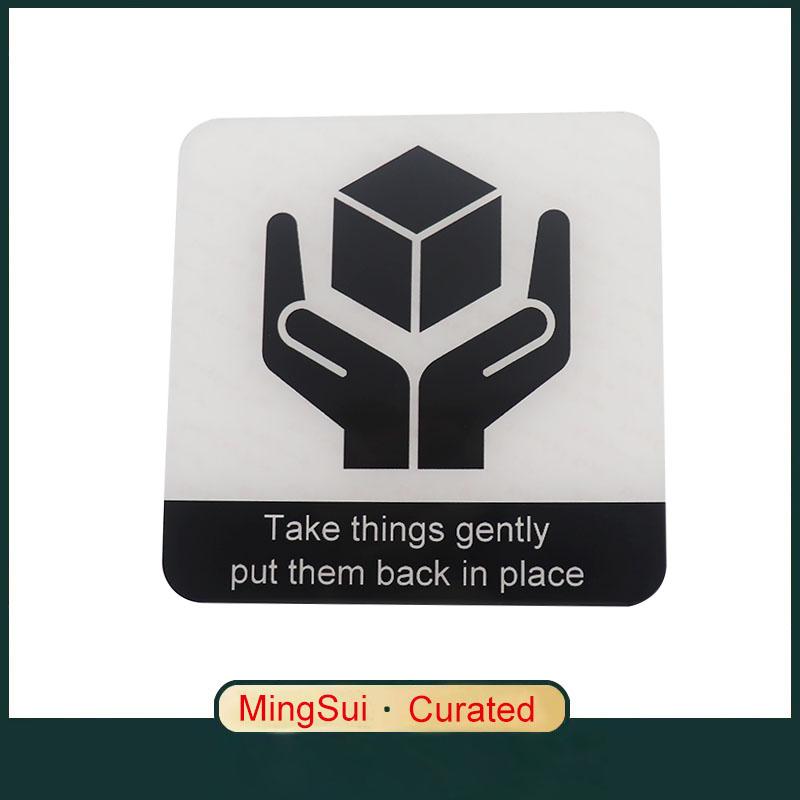Signage Take things gentlyput them back in place Sign Wall Label Sticker Warning Badge for Museums Exhibition halls Laboratories Gyms Supermarkets
