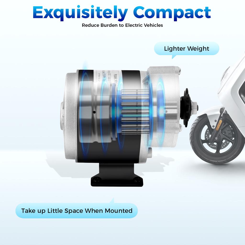 MY1016Z 350W 24V Electric Gear Motor 300RPM, High Torque Brushed Motor for E-Bike Scooter Moped Agricultural Equipment DIY