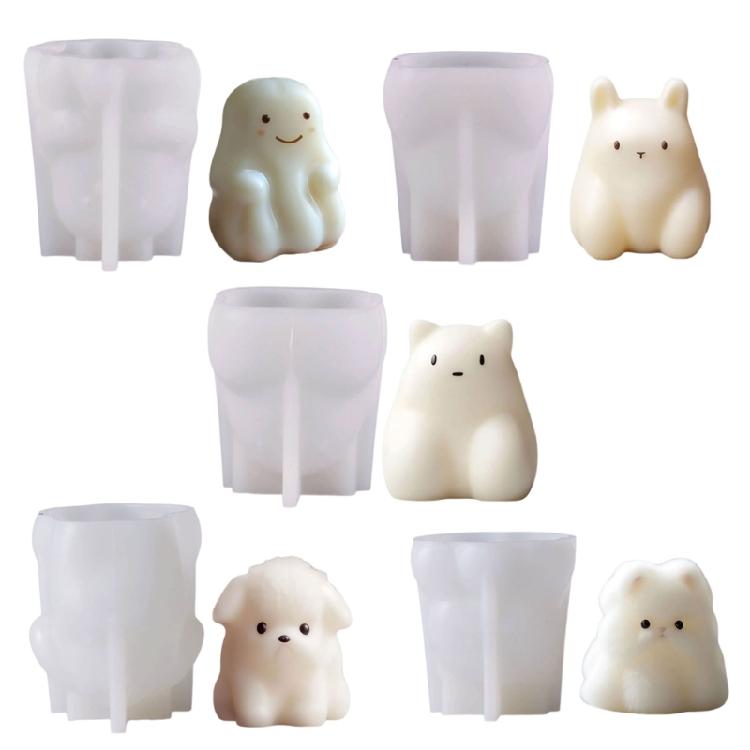 Cartoon Cute Animal Puddings Silicone Molds Fondants Molds Bakings DIY Supplies