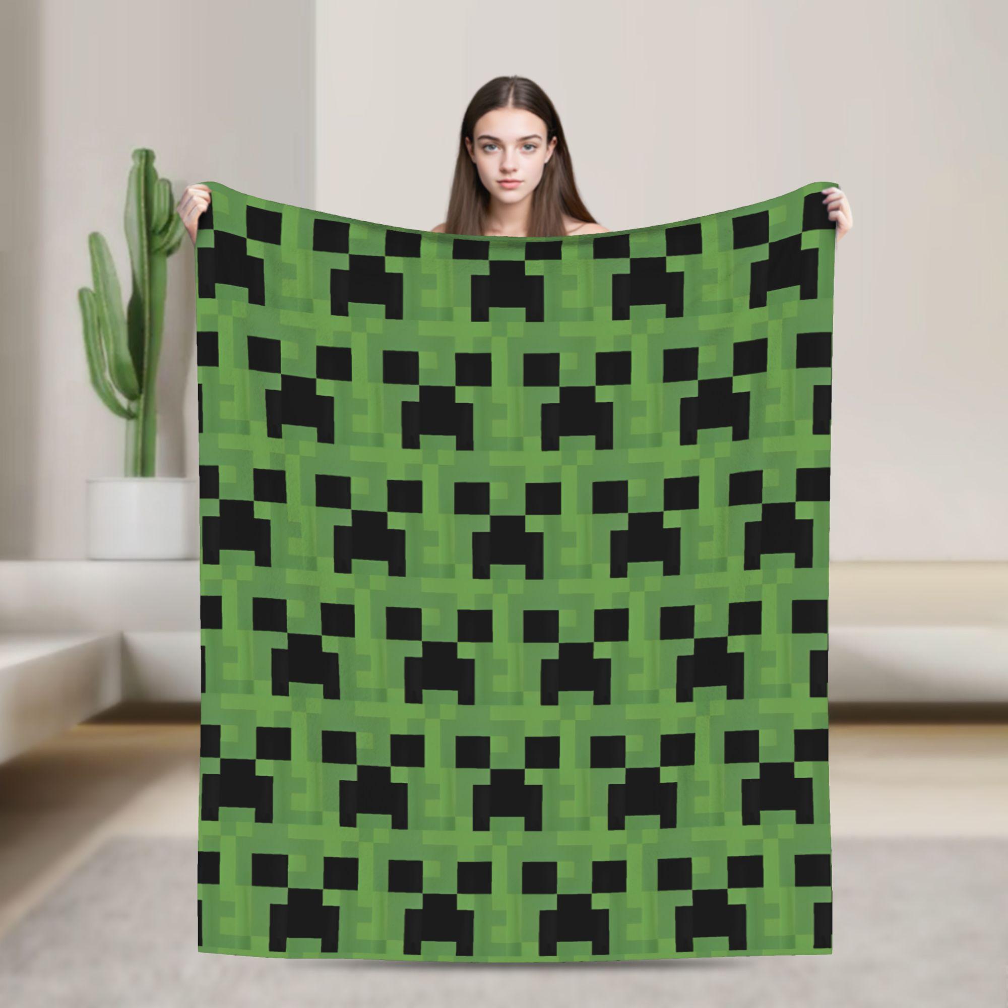 

Плед Creeper з великим обличчям Відеоігри Ігровий Фланелевий Новинка М який Плед для Ліжка Вітальні Весна/Осінь 30x40in