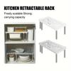 Expandable Metal Shelf Organizer For Kitchen Countertop Sturdy Retractable Storage Rack Rustproof Spice Organizer For Restaurant