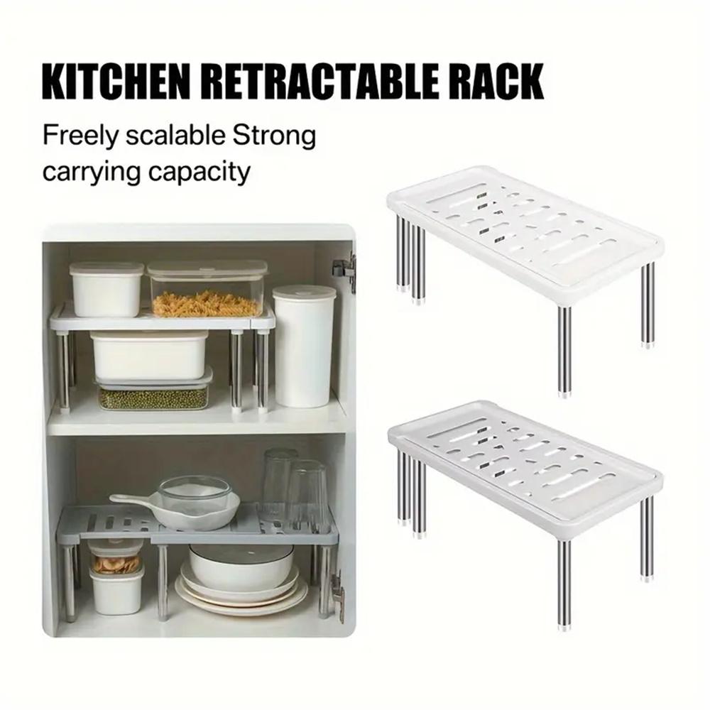 Expandable Metal Shelf Organizer For Kitchen Countertop Sturdy Retractable Storage Rack Rustproof Spice Organizer For Restaurant