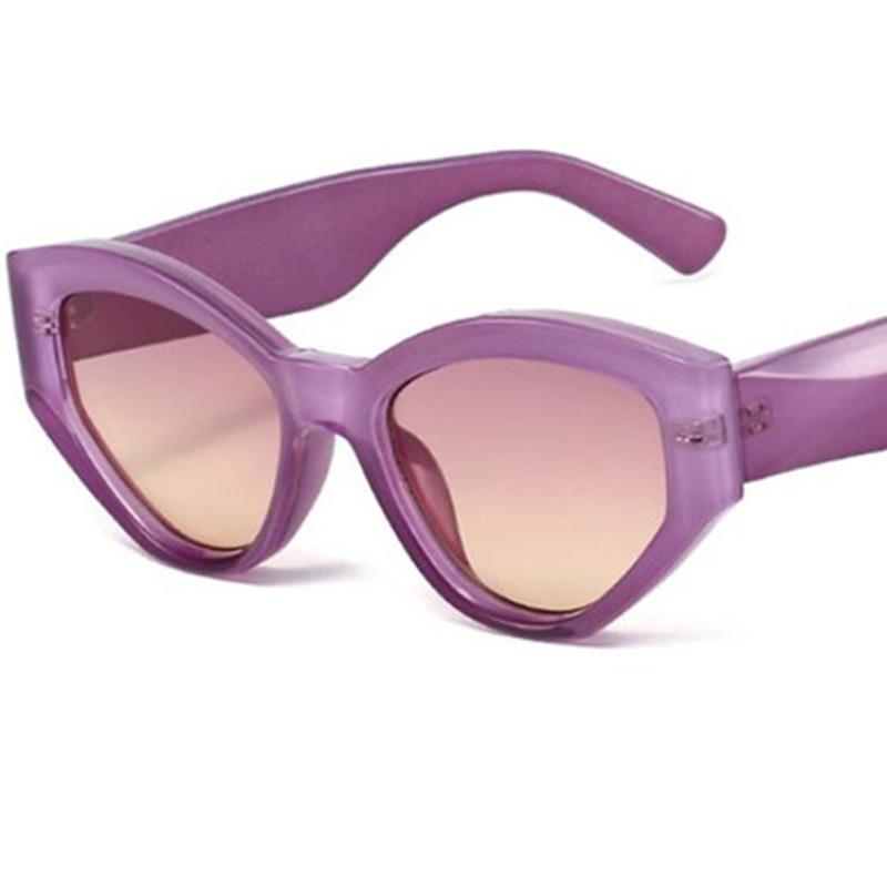 HOT Women Sun Glasses Jelly Color Anti-UV Spectacles Oversize Frame Eyeglasses Simplity Cat Eye Google Retro Sunglasses
