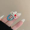 Colorful Beaded Flower Rings For Women Girls Korean  Sweet Large Flower Finger Rings Jewelry Aesthetic Y2K Accessories