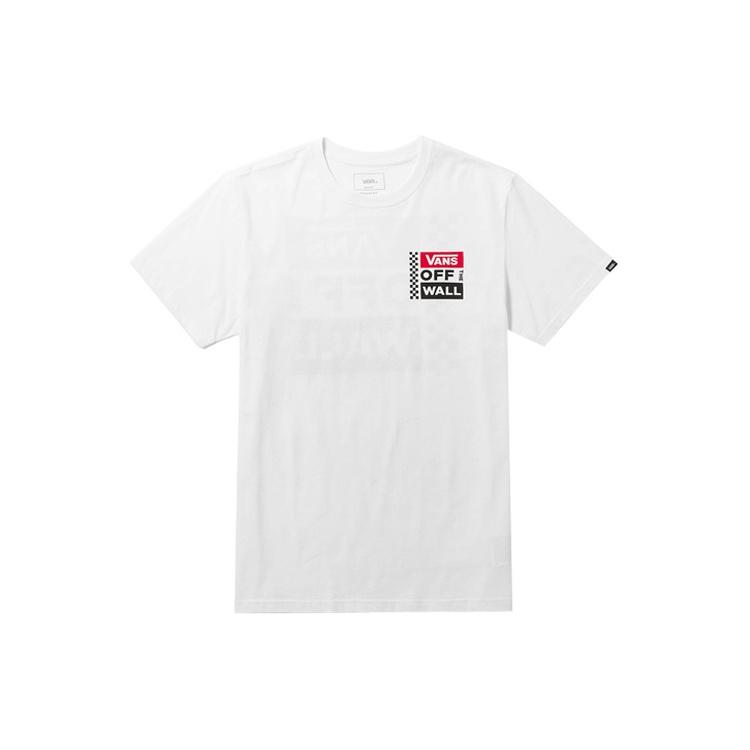 Vans Back Large Logo Printing Round Neck Short Sleeve Couple Style White Men s VN0A3TY4WHT M