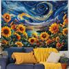 Yuiqear Sunflower Starry Sky Tapestry Galaxy Space Tapestries Mysterious Mountain River Wall Decor Fantasy Landscape Tapestry for Bedroom