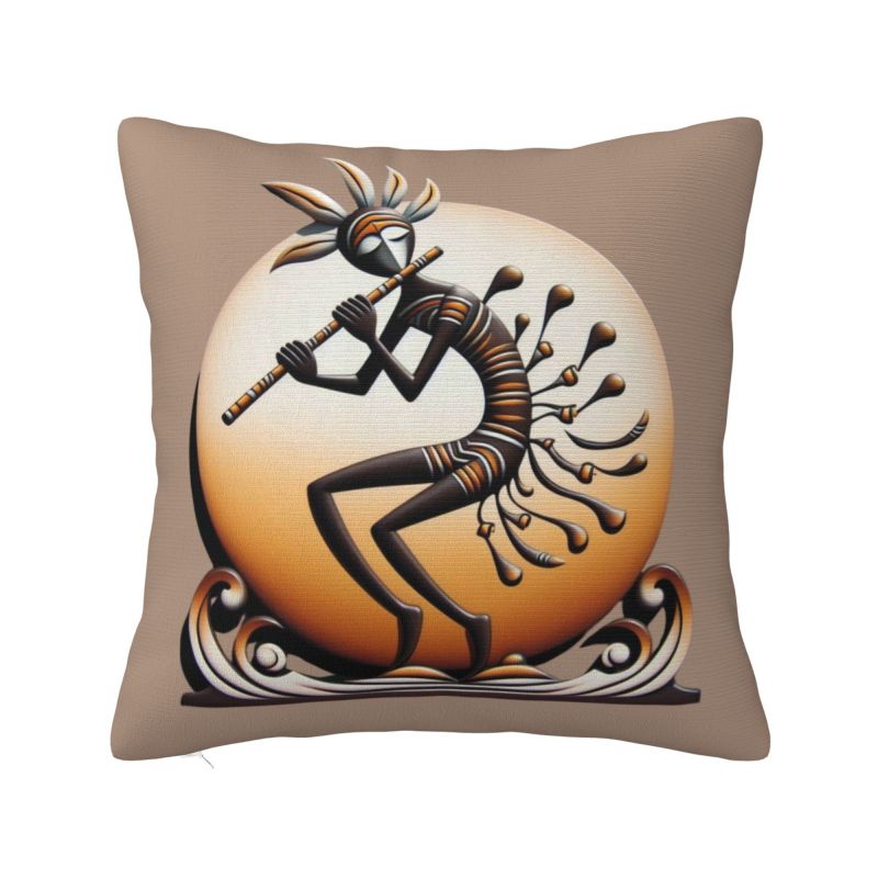 Afrikanische Stammes-Native American Kokopelli Kissenbezug xcm Samt Kissenhülle für Sofa Quadratischer Kissenbezug Heimdekoration