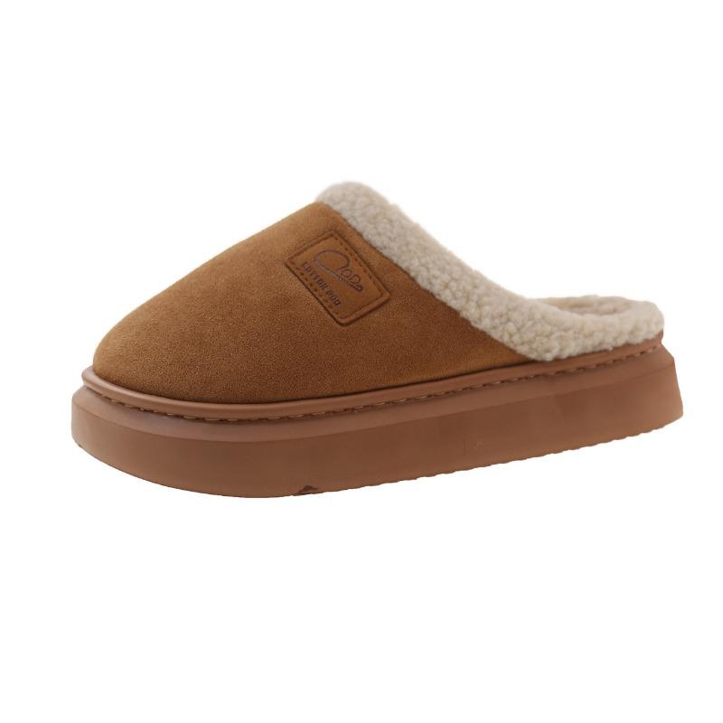 New large size cotton slippers women's winter velvet warm home cotton shoes non-slip cotton slippers
