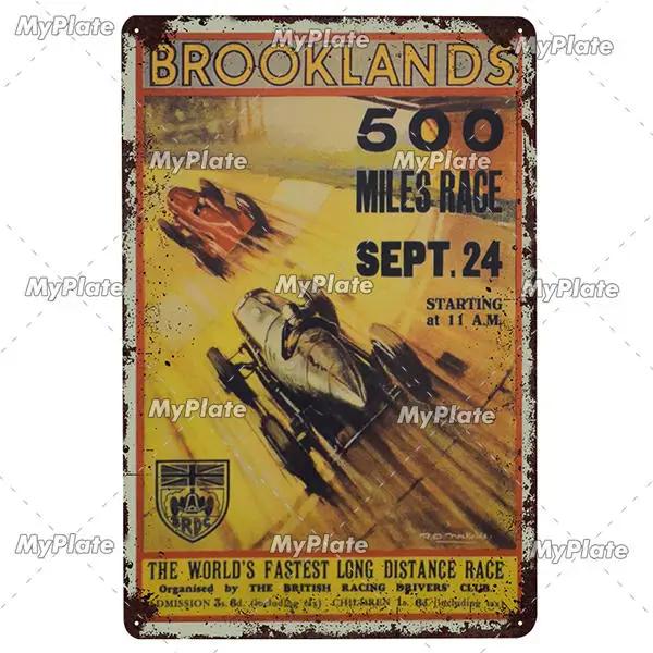 24-Stunden-Metallschild, Vintage-Plakette, Blechschild, Wanddekoration für Bar, Kneipe, Metallhandwerk, Retro-Rennwagen-Poster
