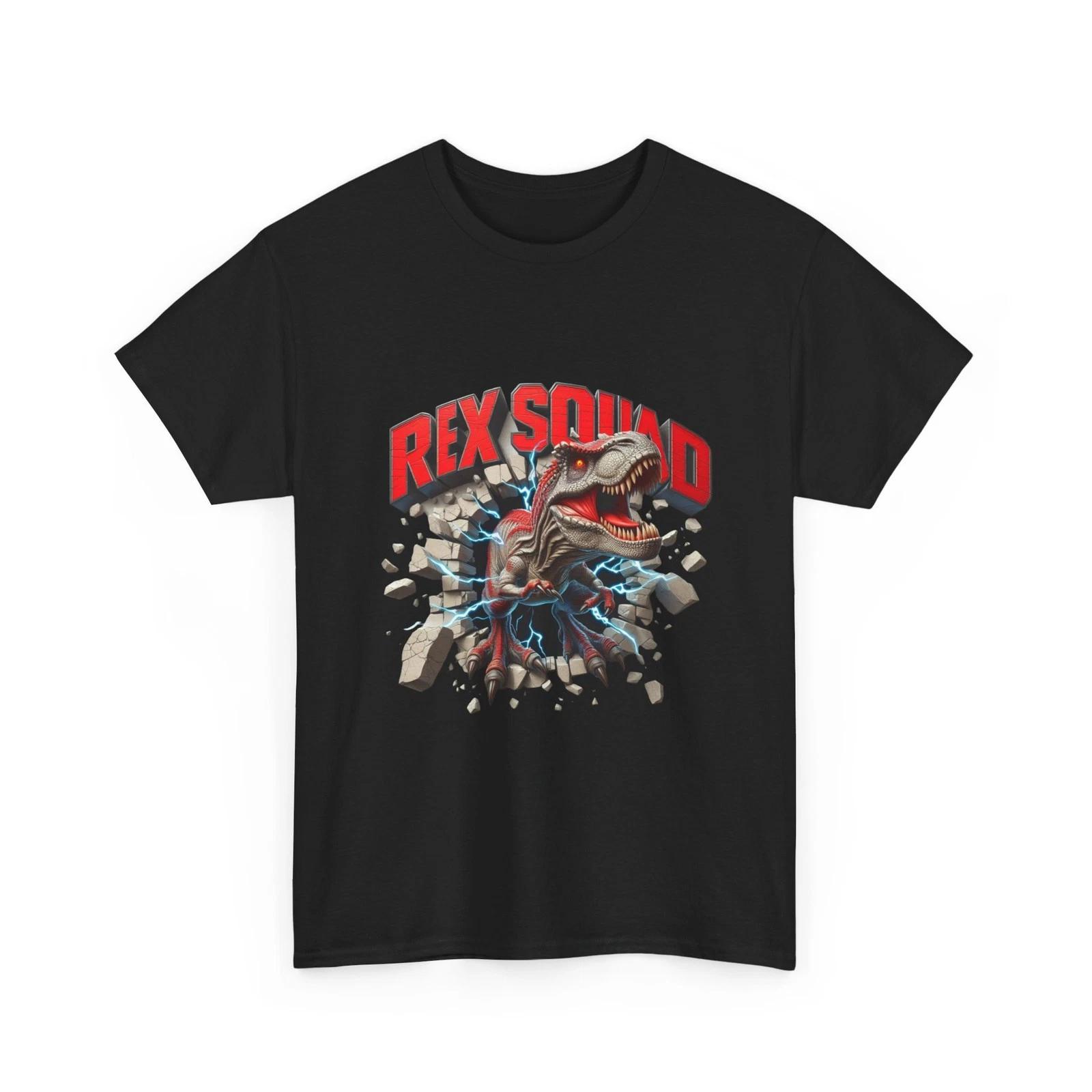 

Rex Squad T‑Rex Dinosaur T-Shirt Dino Cracked Rock Graphic Tee S