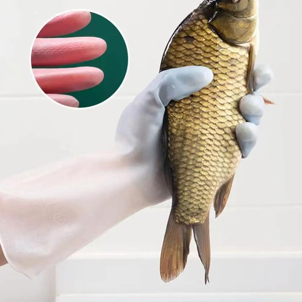 Anti-slip Kitchen Dishwashing Gloves PVC Rubber Gloves New Household Cleaning Gloves