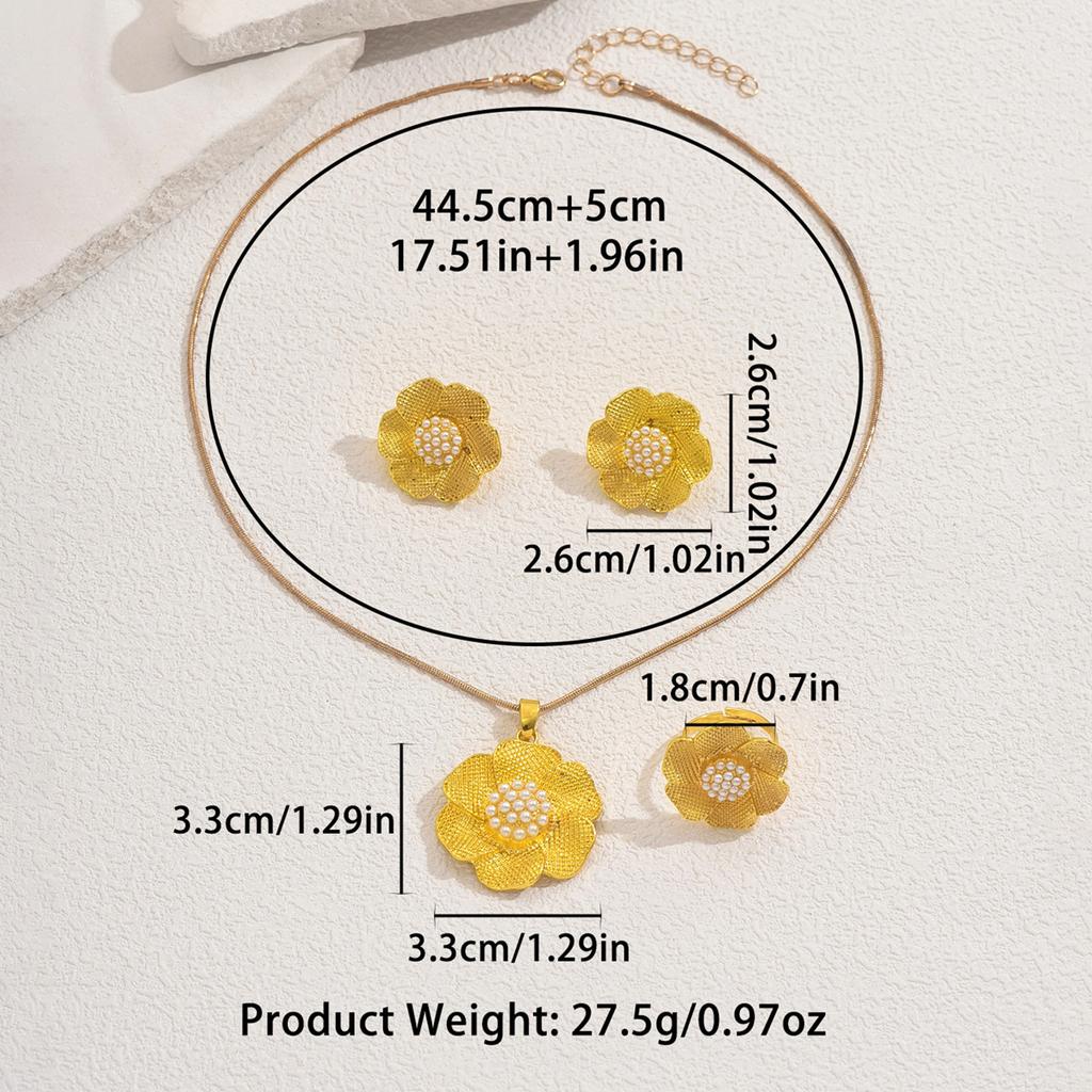 Fashion Jewelry Set Necklace Earrings Ring For Woman