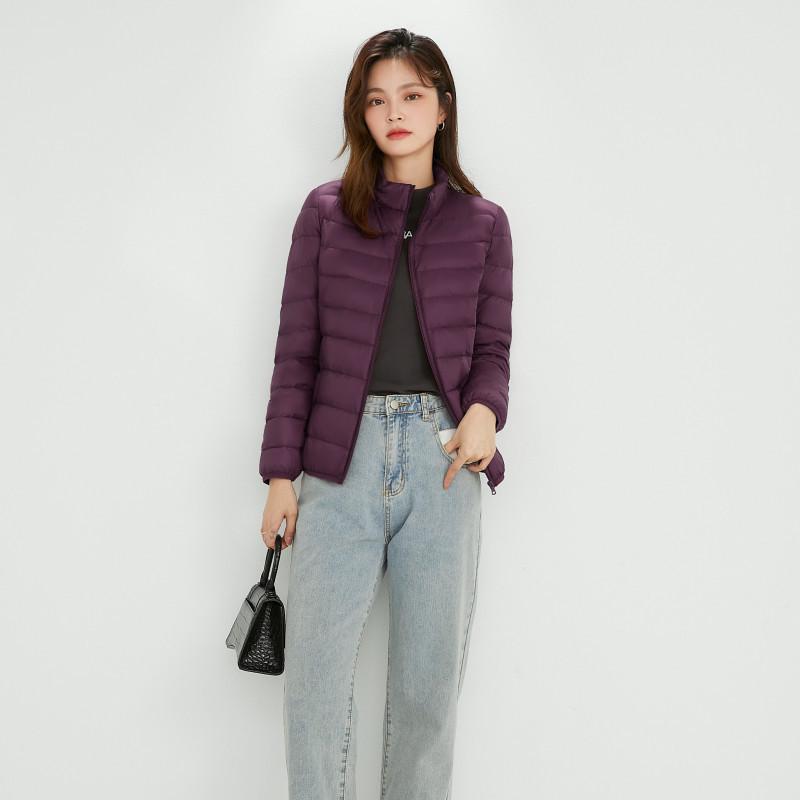 Women's Lightweight White Duck Down Jacket 2023 - Short, Hooded, Stand Collar, Fashionable Thin Style for Autumn/Winter