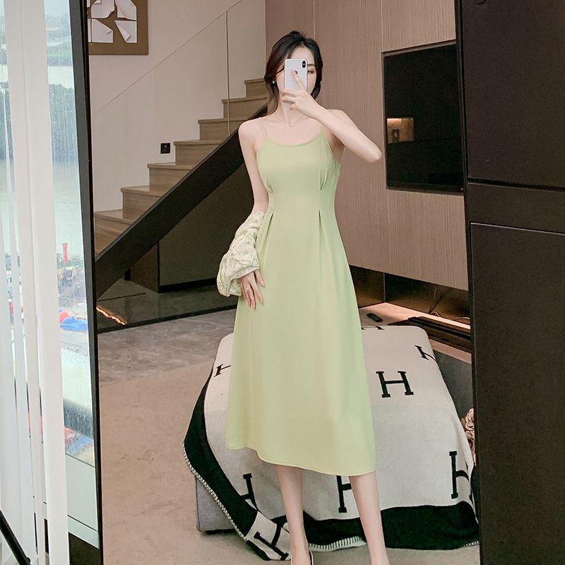 

Summer Chiffon Camisole Dress with Frog Button, Two-Piece Set in New Chinese Style for Women S Recommended for 80-100 lbs