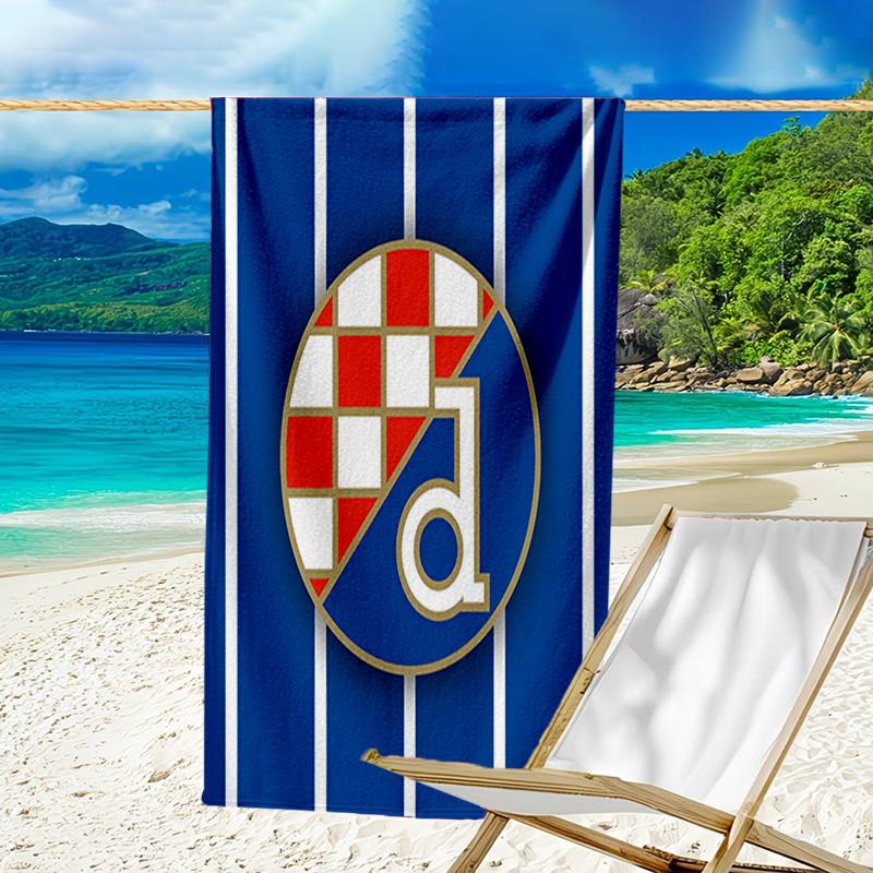 Croatian Football Crest Design Microfiber Beach Towel, Lightweight And Quick-Dry, for Summer Travel, Beach Essential, Swimming Pool Outdoor