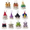 Halloween Crochet Ghost Ornament Cute Handmade Knitted Frog/Cat/Spider/Strawberry Ghost Hanging Decoration for Car Rearview Mirror Bag Charm