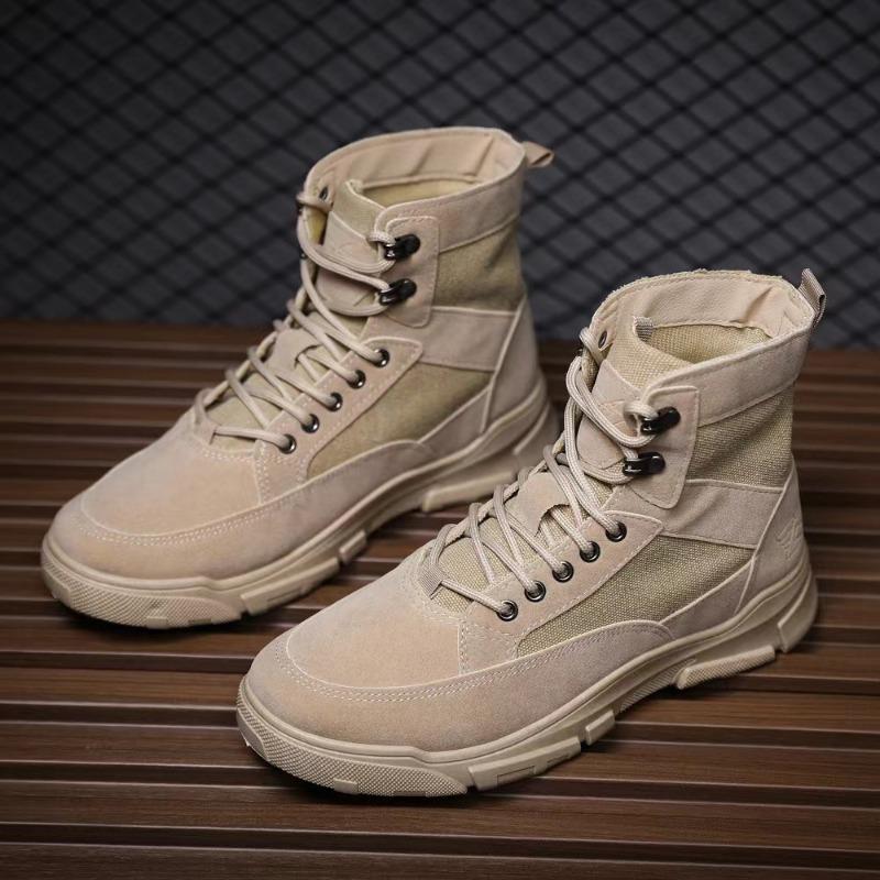 Martin boots men's autumn new lightweight breathable men's boots fashion high-top canvas sports and leisure shoes