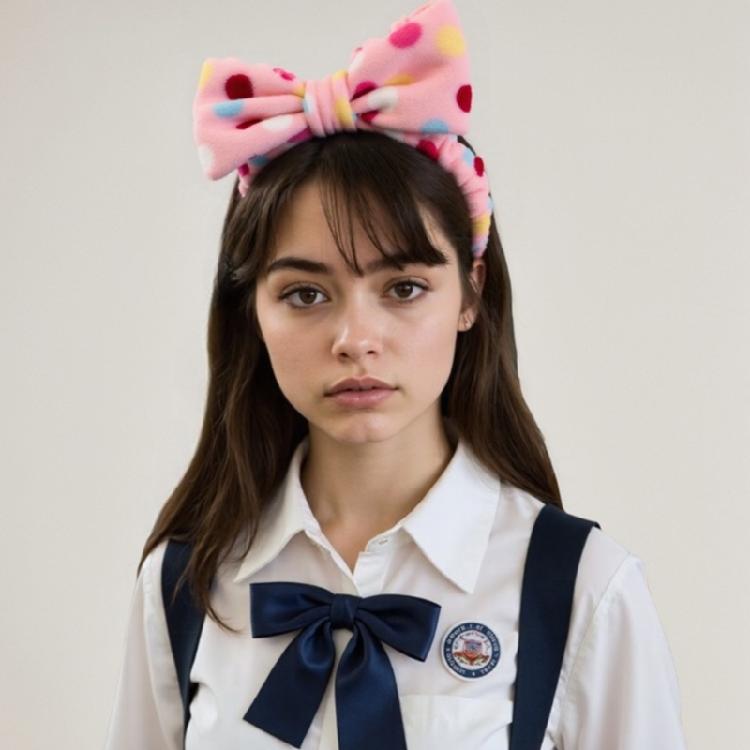 Fun Plush Bowknot Spa Headbands Elastic Hairband For Female Everyday Wear Hair Styling Accessories Makeup Hair Band