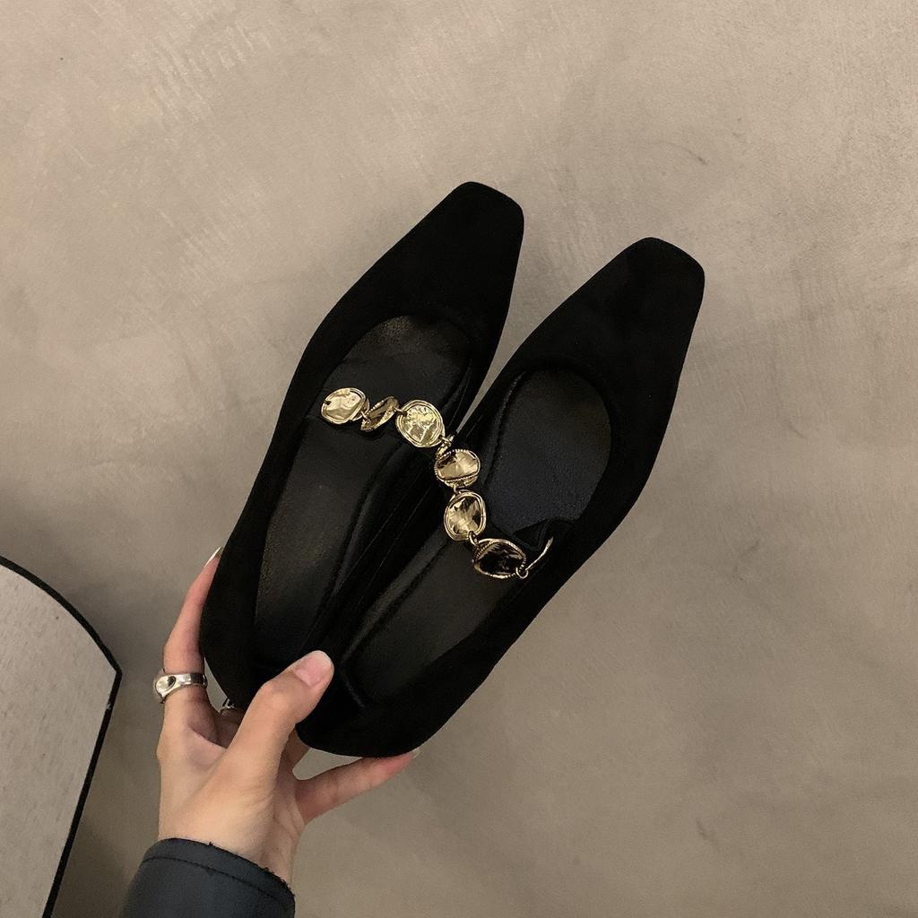 Coarse heel single shoes women's spring and autumn new evening shoes soft-soled ballet shoes with Mary Jane shoes women