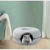 Round Tunnel Cat Bed Comfortable Donut House - light gray