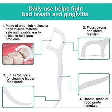 Dww - A pack of 100 dental floss sticks, zip-lock bag of dental floss sticks