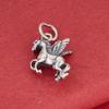 S925 Sterling Silver 3D Galloping Horse Pendant for DIY Jewelry and Charm Accessories